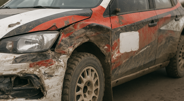 How to spot accident repairs on a rally car
