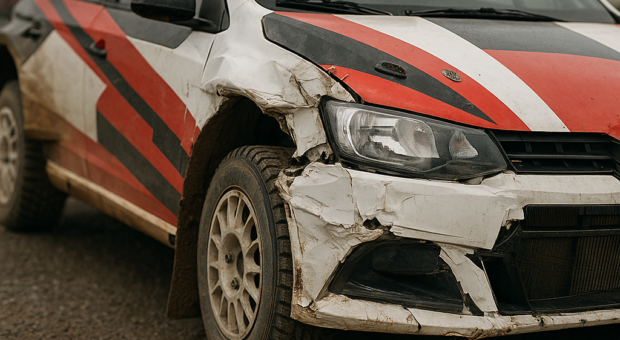 How to spot accident repairs on a rally car