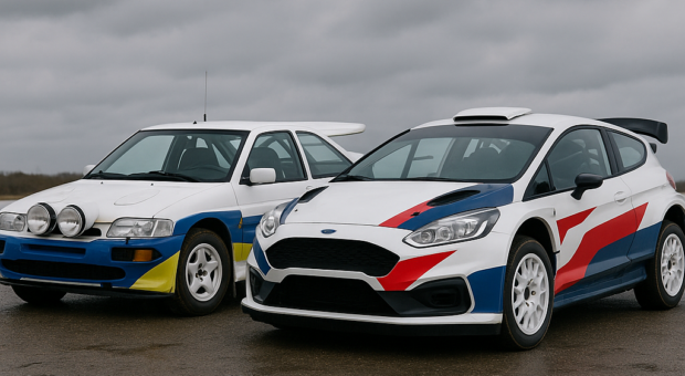 Comparison between different generations of the same rally car