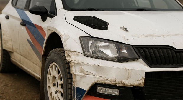 How to spot accident repairs on a rally car