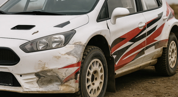 How to spot accident repairs on a rally car